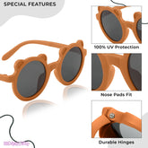 Kids Sunglasses Stylish and Compact Kids Eyewear for Summer (Caramel)
